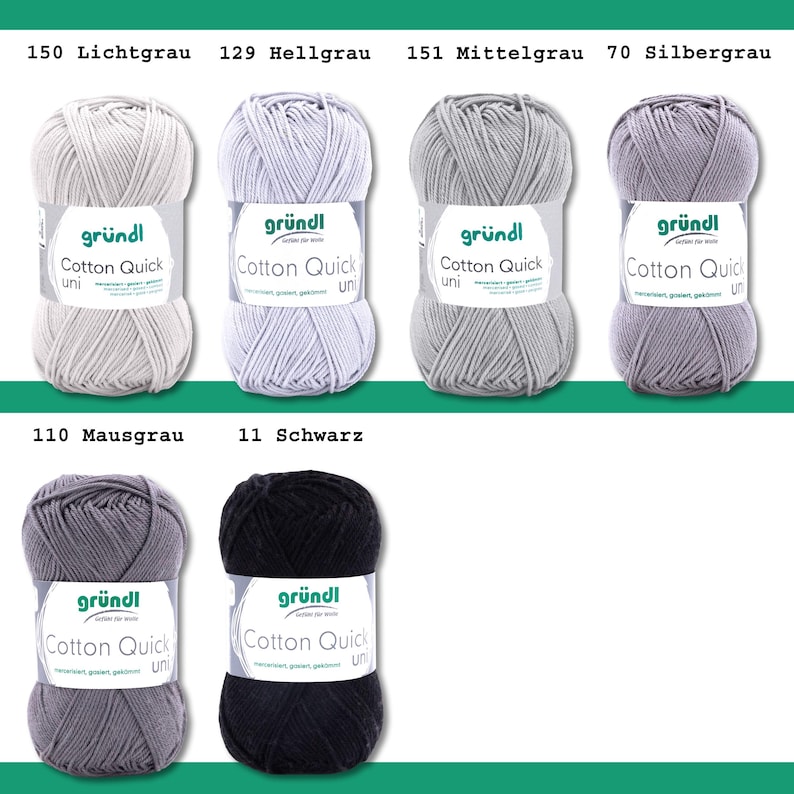 Gründl 50g Cotton Quick uni Knitting Crochet Cotton Summer Yarn Baby Yarn Mercerized Easy Care image 11