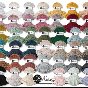 Bobbiny 100 m braided cord premium Ø 5 mm textile yarn crochet macrame 41 colors