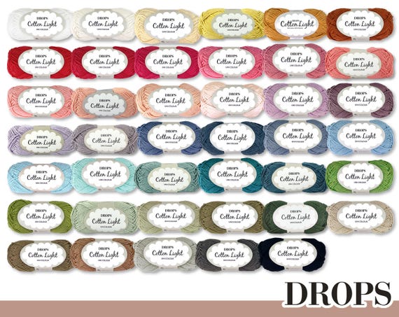 Drops 50 g Cotton Light Baumwollmischgarn Stricken Häkeln Wolle Garn 41 Farben