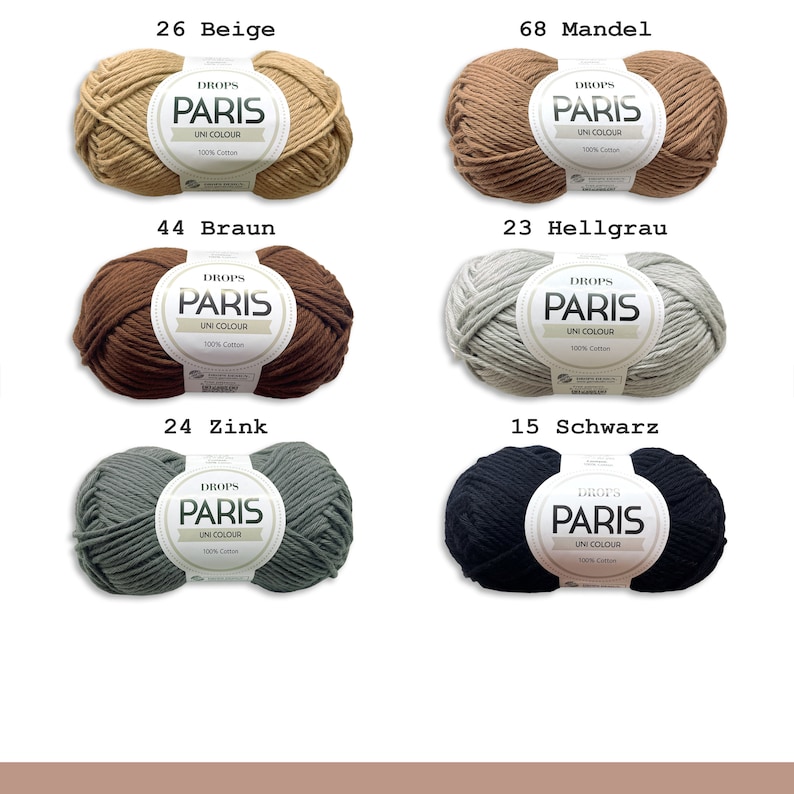 Drops 50 g Paris Baumwolle Sommergarn Babygarn Basicgarn Öko-Tex Standard 100 Stricken Häkeln 54 Farben Bild 8