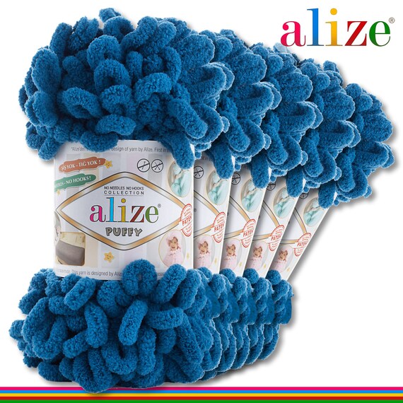 437 LavendelSchlaufenwolle Handstricken Alize 5 x 100 g Puffy PREMIUM Wolle