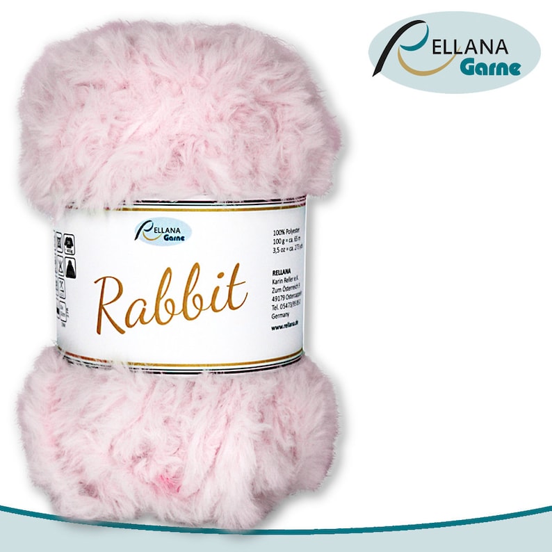 Rellana 100 g Rabbit Wool Chenille Wool Effect Wool Plush Yarn Cuddly Wool Yarn Fluffy Amigurumi 8 Colors 10 | Rosa