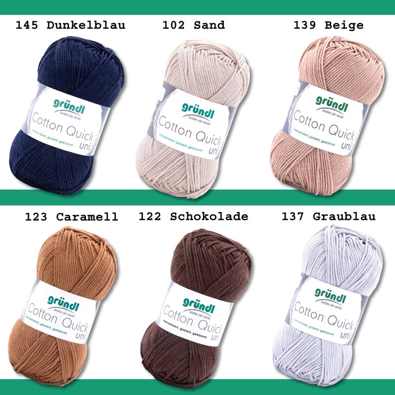 Gründl 50 g Cotton Quick uni tricot coton fil d'été fil pour bébé mercerisé facile d'entretien 45 couleurs image 9