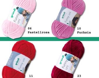 Gründl 3 X 100 G Funny Plain Knitting Crocheting Chenille Yarn Cuddly Yarn  Children's Fashion Amigurumi Cuddly Toys Scarves Polyester 25 Colors 