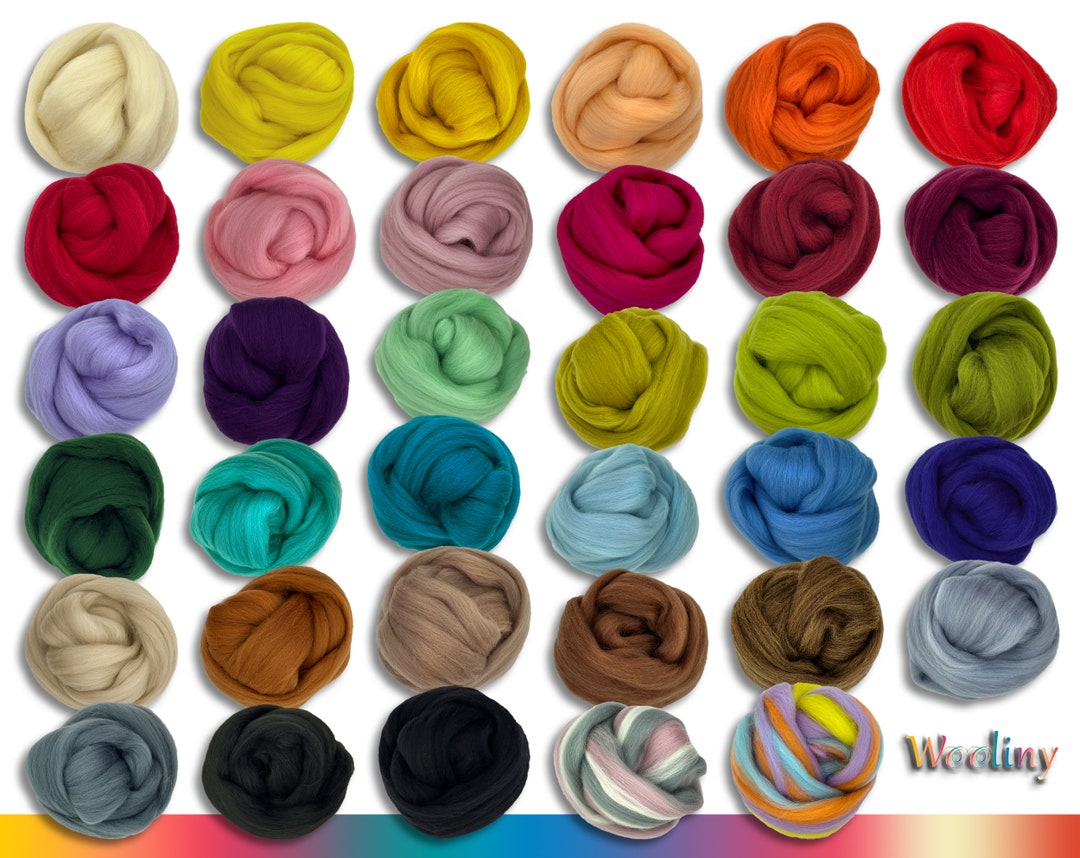 Wooliny 100 g Filzwolle Merinowolle Märchenwolle 35 Farben