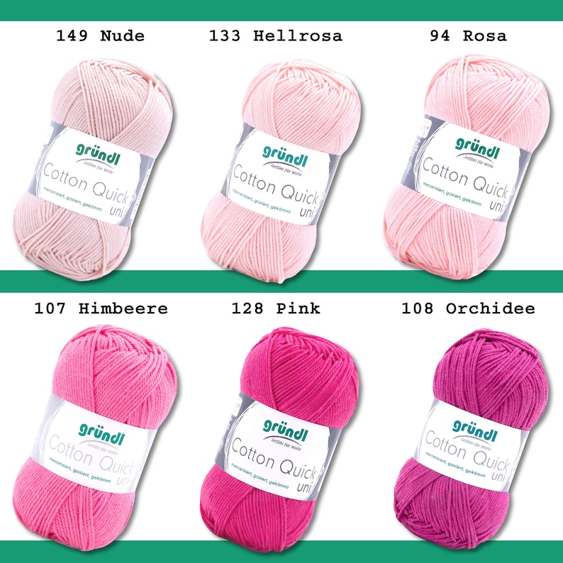 Gründl 50 g Cotton Quick uni tricot coton fil d'été fil pour bébé mercerisé facile d'entretien 45 couleurs image 5