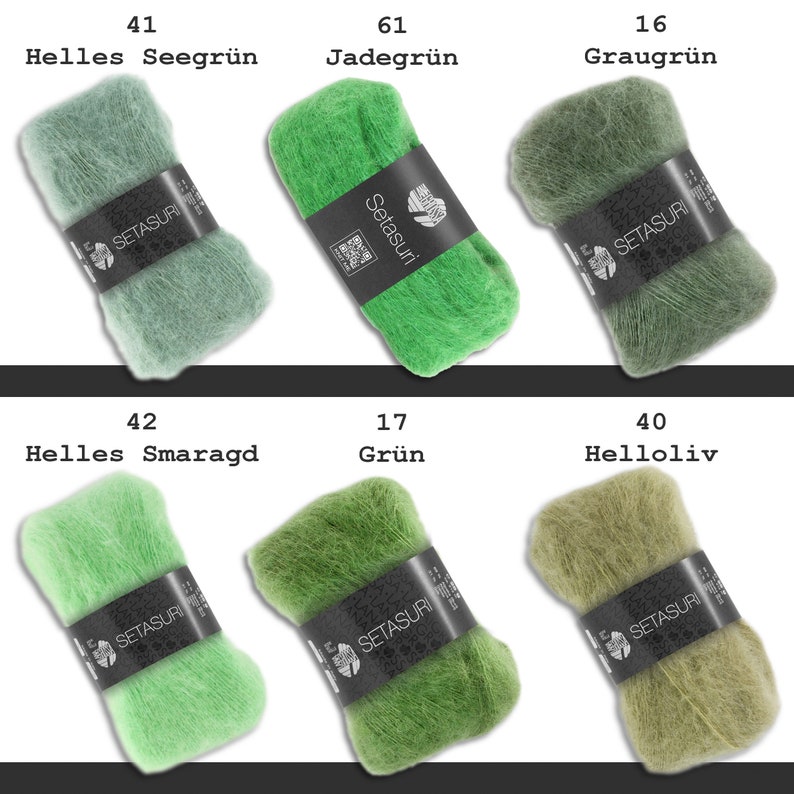 Lana Grossa 25 g Setasuri Wool Alpaca Silk Lace Yarn Fluffy Soft Crochet Knitting 45 Colors image 7