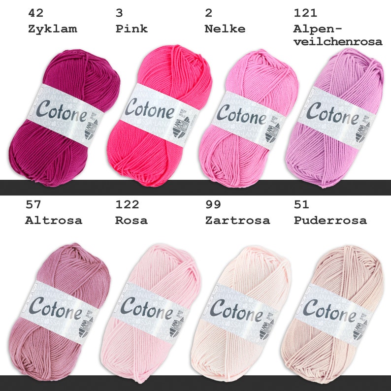 Lana Grossa 50 g Cotone Coton Tricot Crochet Fil de Base Fil d'Été Fil de Laine 70 Couleurs image 4