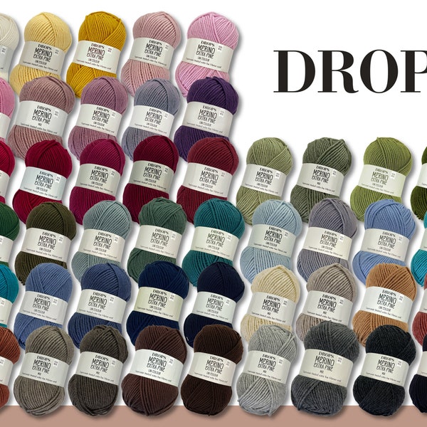 Drops 50 g Merino Extra Fine Mulesingfrei Waschbar Häkeln Stricken 46 Farben