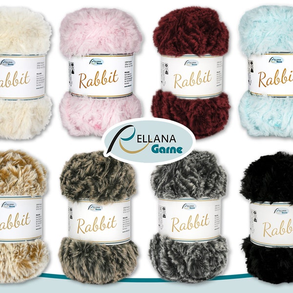 Rellana 100 g Rabbit Wolle Chenillewolle Effektwolle Plüschgarn Kuschelwolle Garn Flauschig Amigurumi 8 Farben