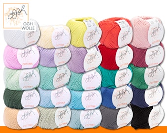 ggh 5 x 50 g Cottina Cotton Yarn Wool Crochet Knitting Summer Yarn Amigurumi 24 Colors