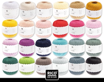 Rico Design 50 g Essentials Crochet yarn mercerized cotton Amigurumi 24 colors