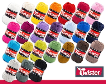 Twister 50 g Ibiza Uni Cotton Filato estivo Filato per bambini Maglieria all'uncinetto Filato di lana mercerizzato 24 colori