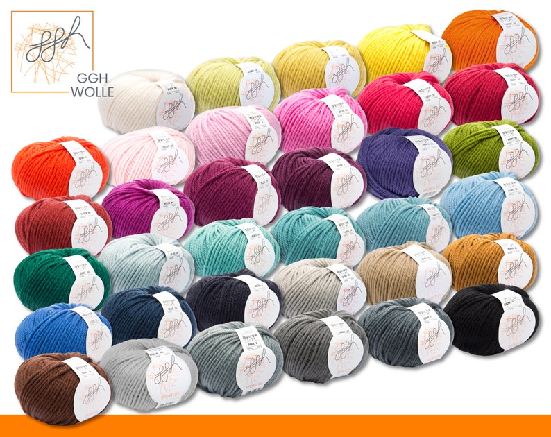 ggh 50 g Sportlife Virgin Wool Superwash Wool Yarn Crochet Knitting 35 Colors image 1