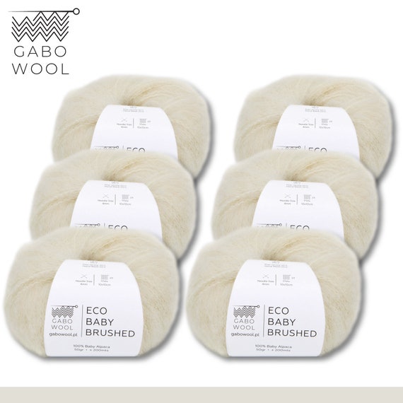 Gabo Wool 6 X 50 G Eco Baby Brushed 100% Baby Alpaca Brushed to Choose From  