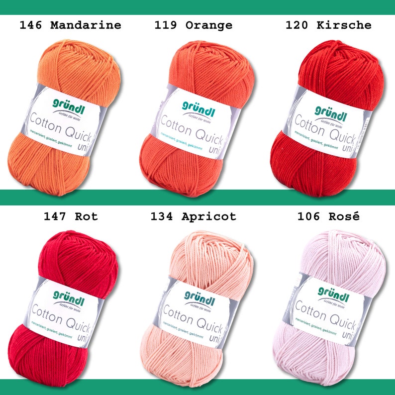 Gründl 50 g Cotton Quick uni tricot coton fil d'été fil pour bébé mercerisé facile d'entretien 45 couleurs image 4