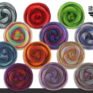 Lana Grossa 3 x 200 g Gomitolo Versione Virgin Wool Knitting Yarn Gradient Wool Yarn 12 Colors