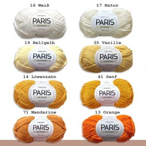 Drops 50 g Paris Coton Été Fil Bébé Fil Basic Fil Oeko-Tex Standard 100 Tricot Crochet 54 Couleurs image 2