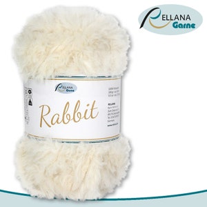 Rellana 100 g Rabbit Wool Chenille Wool Effect Wool Plush Yarn Cuddly Wool Yarn Fluffy Amigurumi 8 Colors 16 | Eierschale