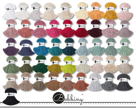 Corde Macramé Bobbiny Junior 3mm - 100m Coton Recyclé, Naturel, Certifié Oeko-Tex, Pour Artisanat, Bijoux