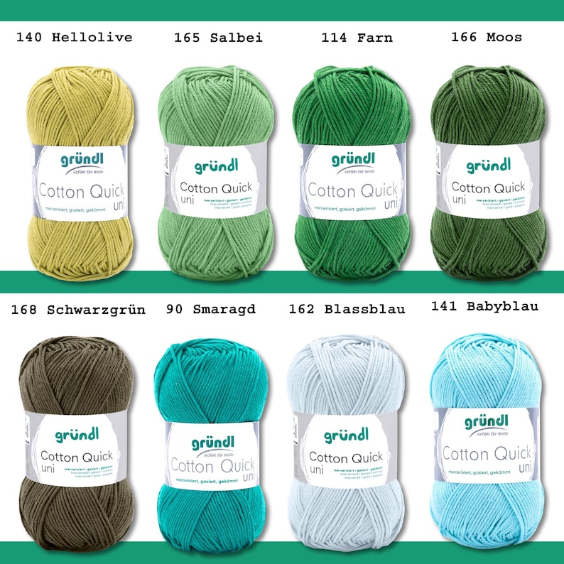 Gründl 50g Cotton Quick uni Knitting Crochet Cotton Summer Yarn Baby Yarn Mercerized Easy Care image 8