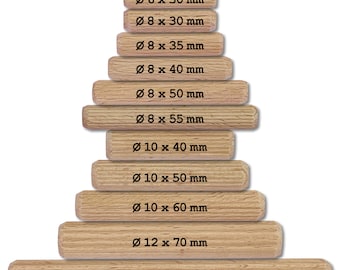 Kabus wooden dowels made of beech Riffeldübel wooden pins furniture connectors 12 sizes