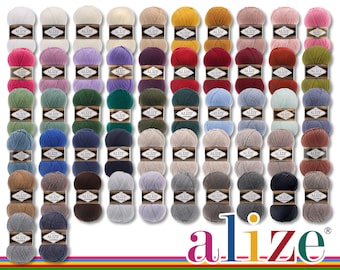 Alize 100 g Lanagold made of wool and acrylic universal plain crochet knitting handmade 52 colors