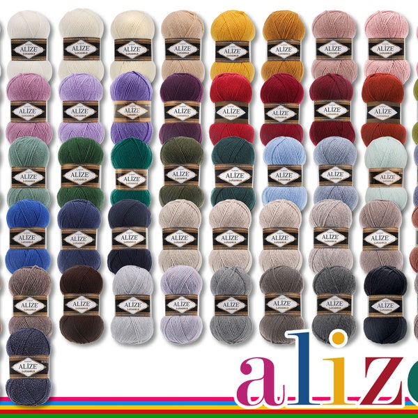 Alize 100 g Lanagold aus Wolle und Acryl Universal Einfarbig Häkeln Stricken Handarbeit 52 Farben