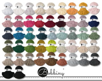 Bobbiny 100 m Flechtkordel Premium Ø 5 mm Baumwolle Textilgarn Häkeln Makramee 47 Farben