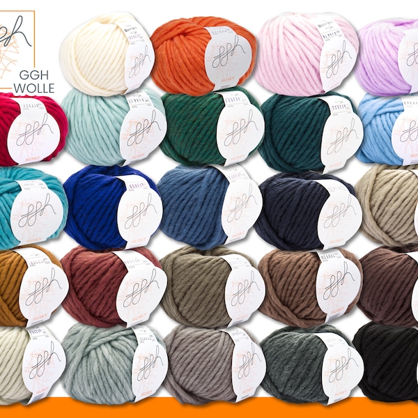 ggh 50 g de laine à mèche Husky 15 couleurs au choix parmi un crochet à tricoter de qualité supérieure