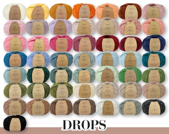 Drops 5 x 50 g Air Baby Alpaca Merino Wool Knitting Yarn Solid Mix 50 Colors