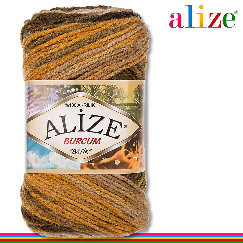 Alize 100 g Burcum Batik PREMIUM Wool 100/% Acrylic Knitting Crochet Gradient 5850