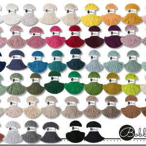 Bobbiny 100 m Braided Cord Junior Ø 3 mm Cotton Textile Yarn Craft Cord Macrame 47 Colors