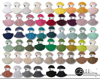 Bobbiny 100 m Cordino intrecciato Junior Ø 3 mm Filato tessile di cotone Cordino artigianale Macramè 47 colori