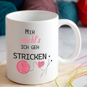 Copo com dizer &quot;Já chega, vou tricotar&quot; motivo de presente T03 dizendo copo presente motivo de tricô lã ocasião