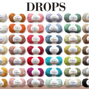 Drops 50 g Safran Baumwolle Babygarn Sommergarn Basic-Garn Öko-Tex Standard 100 Stricken Häkeln 43 Farben