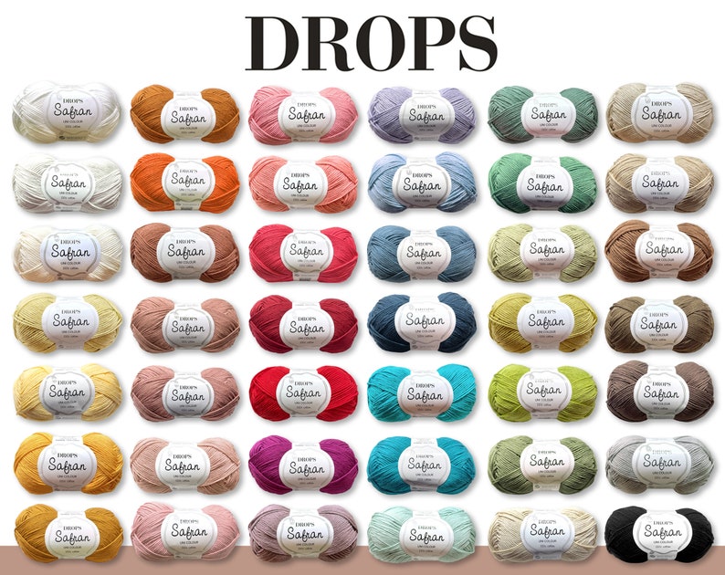 Drops 50 g Safran Baumwolle Babygarn Sommergarn Basic-Garn Öko-Tex Standard 100 Stricken Häkeln 43 Farben Bild 1