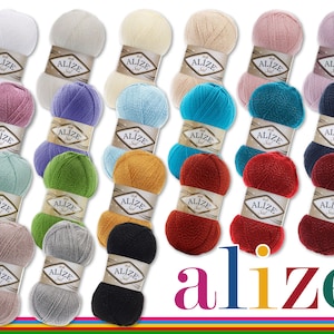 Alize 3 x 100 g Sal Sim Effect Yarn Glitter Polyacrylic Metallic Knitting Yarn 21 Colors