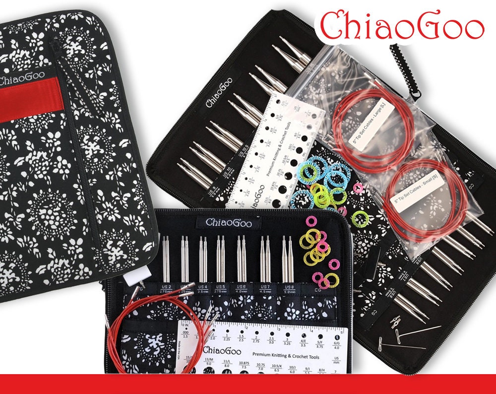 Chiaogoo Twist Red Lace Needle Set Complete or Small
