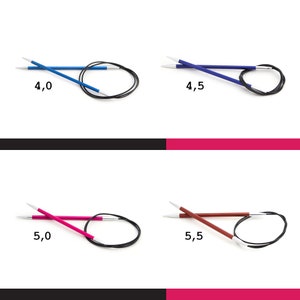 KnitPro Nova Aiguilles à Tricoter circulaires Fixe Zing épingles, en Aluminium, Multicolore, 40 cm x 8 mm