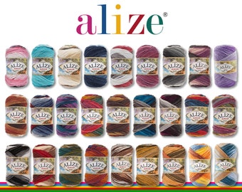 Alize 5 x 100g Burcum Batik Garn Wolle mit Farbverlauf 100% Acryl Häkeln Stricken Handarbeit 27 Farben