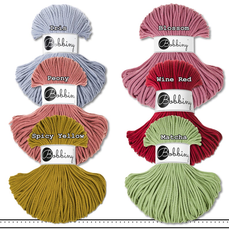 Bobbiny 100 m braided cord Junior Ø 3 mm textile yarn craft cord macrame 39 colours image 4