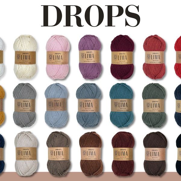 Drops 5 x 50 g Lima Uni Crochet Tricot Feutrage Laine Vierge Alpaga Feutrage Fil Chiné 12 Couleurs