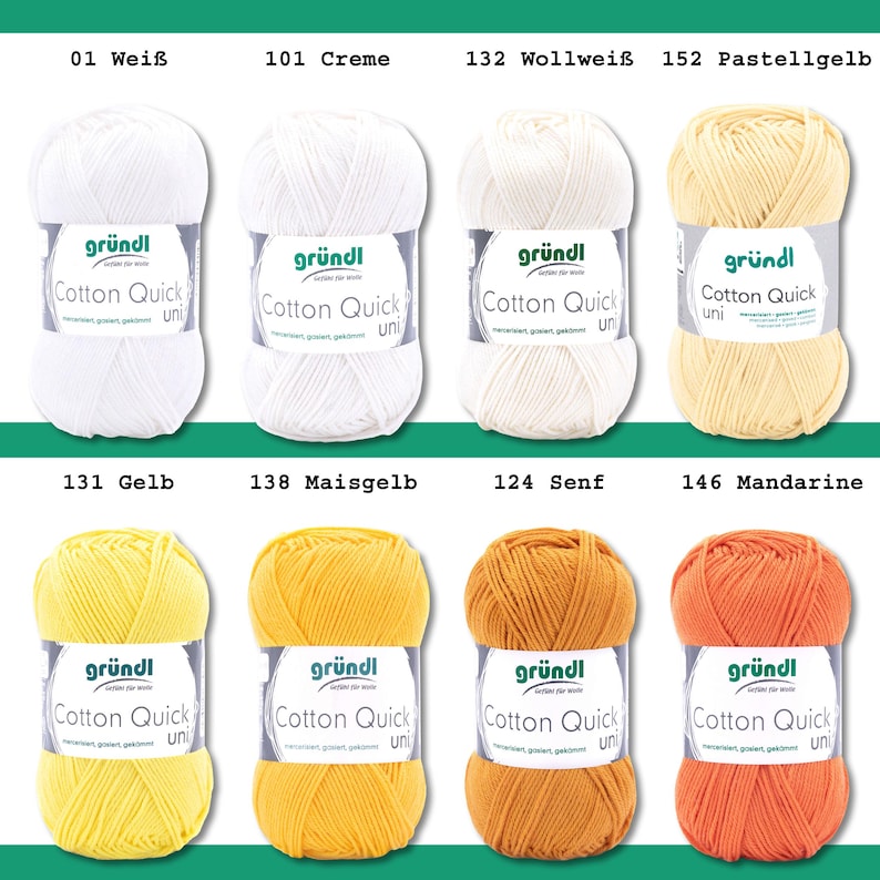 Gründl 50g Cotton Quick uni Knitting Crochet Cotton Summer Yarn Baby Yarn Mercerized Easy Care image 3