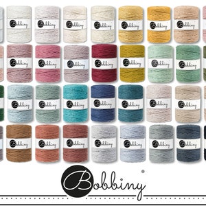 Bobbiny 2 x 100 m macrame cord Ø 5 mm cord hanging basket sold by the meter 36 colors
