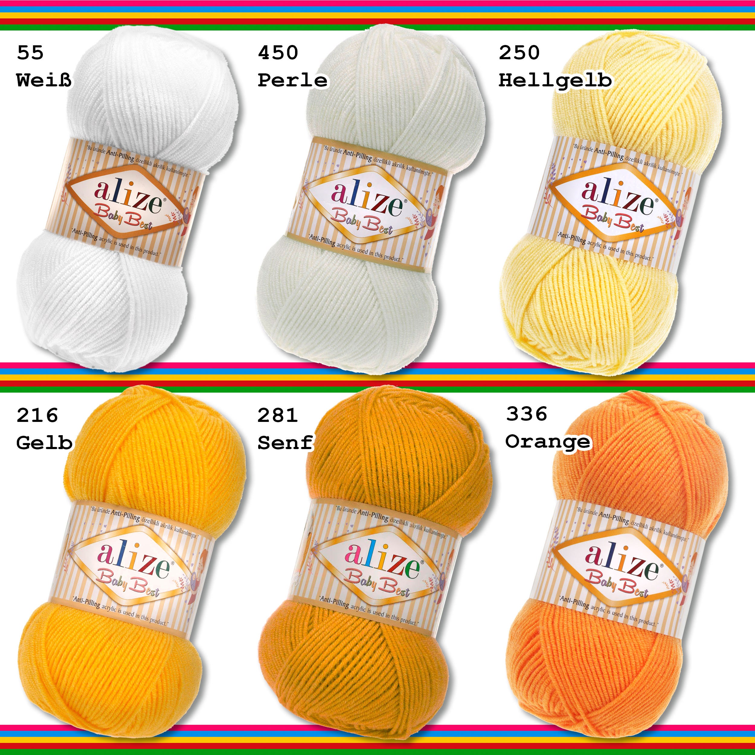 5 Gomitoli Alize Baby Best – Lana Per Bambini Anti Pelucchi – Colore 463 Light Aqua – 100 G Cad. – 240 M/100g - 2