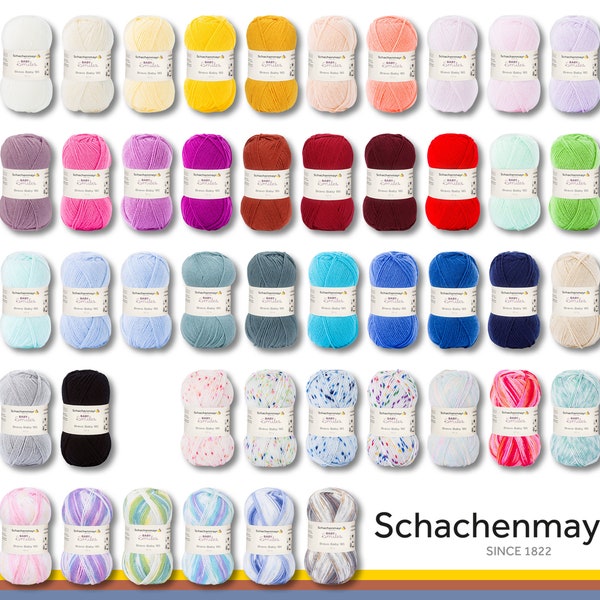 Schachenmayr 5 x 50 g Baby Smiles Bravo Baby 185 Babygarn Waschbar Trocknergeeignet 54 Farben