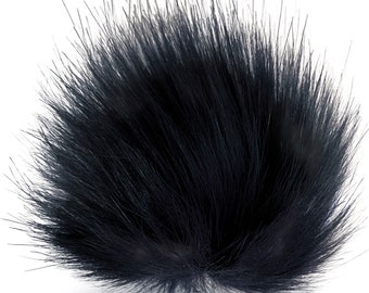 Wohnkult 15-17cm Kunstfell Bommel Pelzbommel Fellbommel Pompon mit Faden für Mützen Anhänger 16 Farben Pink-Schwarz