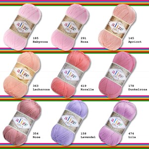 Alize 100 g Diva Wool Yarn Silk Effect Soft Crochet Knitting 65 Colors image 3