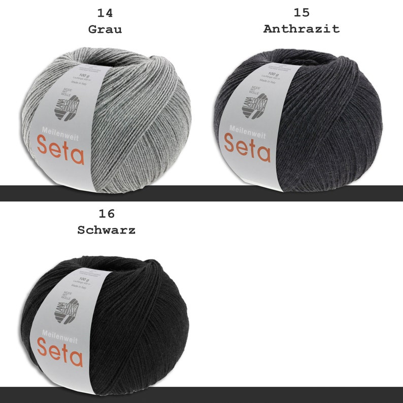 Lana Grossa 100 g Meilenweit 100 Seta Sockenwolle Merino Seide Garn 35 Farben Bild 10